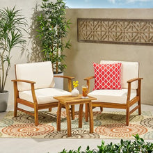 Christopher Knight Home Perla Outdoor 2 Seater Acacia Wood Bistro Set Teak + Cream