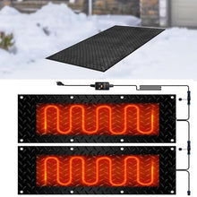 ZGHQHCDRH Snow Melting Mat for Driveways - Rubber Anti-Slip Outdoor Ice Melting Mat with Power Cord - for Snow and Ice Removal(40x120cmx2Pcs)