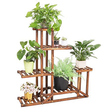 iumLeap Flower Stand 6 Tiered Wood Plant Flower Stand Shelf Planter Pots Shelves Rack Holder Display for Multiple Plants Indoor Garden Patio Plant Stand