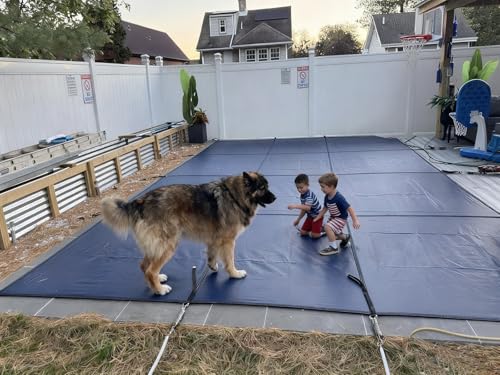 ZAQYCM Heavy Duty Rectangular Pool Covers for Inground Pools, Rectangle Winter Swimming Pool Safety Cover with Installation Hardware, Concrete Floor/Wooden Deck Mounted(4x9m/13x29.5ft)