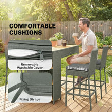 Outsunny 5 Piece Outdoor Bar Set Outdoor High Top Table and Chairs Gray