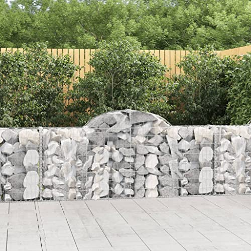Arched Gabion Baskets 4 pcs Galvanized Iron Plant Pots White Black Other