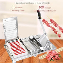 EliteBloom Stainless Steel Kebab Maker Box,Manual Mutton Kebab Machine, 10 Holes BBQ Skewer Meat Making Machine, Kebab Maker Press Moulds, for BBQ Parties, Picnics,
