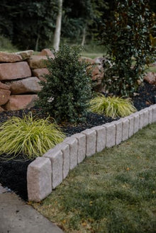 Beuta Landscape Edging | Garden Edging Border | Polyrock Block XL for Lawn Edging, Flower Beds & Yard Edging – 4 Pack | Each Section Has 6 Blocks 48" L x 4" W x 9.5" H | 12 Spikes | Cobblestone