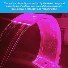 GAGALU Acrylic Curved Water Curtain, Outdoor Swimming Pool Equipment in Summer, Luminous SPA Impact Slap Spa Bath,70CM