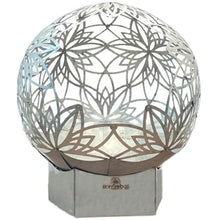 FlowerHouse: Bonfireball Fire Pit - 50" Lotus - Base & Flower Pattern Cover, Stainless Steel, Portable Fire Pit, Outdoor Décor, Patio, Backyard, Beach