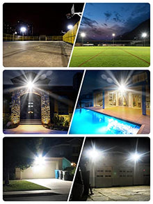 Viugreum 300W Flood Lights Outdoor, 24000LM Super Bright LED Work Light, 6000K Daylight White LED Flood Light Outdoor, IP65 Waterproof Security Lights for Garage, Yard, Lawn, Garden, Stadium - 15 Pack