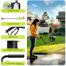Commercial 3500PSI Gas Pressure Washer, 2.4GPM 79.7CC 2.5 HP Professional Gas Power Washer with 5 Nozzles 25FT Hose 1LFoam Bottle for Car Fence Driveway Yard Garden (EPA/CARB/ETL Compliant), Green