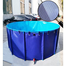 Pool Above Ground, Circular Thickening Pool Large Collapsible with Metal Bracket Children's Pool Fish Tank for Rain Barrel Water Collector, (Color : Blue, Size : 1.2x0.8m)