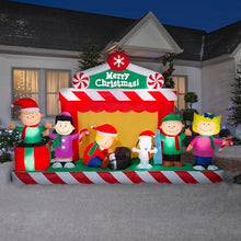 Gemmy Giant Christmas Inflatable Peanuts Gang Stage Scene, 7 ft Tall, Multi