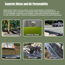Kunovo Weed Barrier Fabric Water Permeable, Ground Cover Geotextile Fabric for Construction Projects, Excellent Tensile Strength Non Woven Road Fabric(2m(6.5ft) x100m(328ft))