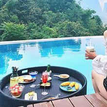 ZHPPED Floating Serving Trays Table Bar Round, Swimming Pool Floats for Adults for Sandbars, Spas, Bath, and Parties | Floating Tray for Pool Serving Drinks,Food on The Water,White-80CM