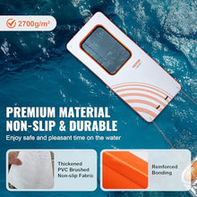 VEVOR Inflatable Floating Dock 15x6.5FT with Trampoline Mesh Pool White + Orange