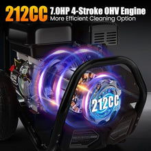 4200PSI Professional Gas Pressure Washer, 4GPM 212CC 7.0 HP 10" Wheels Commercial Gas Power Washer with 3L Foam Bottle 5 Nozzles 32FT Hose for Home Car Fence Driveway (EPA/CARB/ETL Compliant), 77LBS B