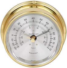 Maximum Criterion Accurate Weather Thermometer - Brass Case, Silver Dial