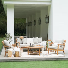 Cambridge Casual Robin Teak Wood 4 Piece Patio Conversation Set Natural Teak