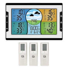 PATINS Weather Station, Digital Clock Temperature & Humidity Indicator with Warning Alarm Meteorological Station Weather Forecast Clock, for Home Garden