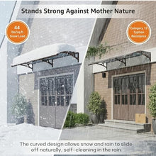 Awnings for Outside，Window awnings Exterior，Aluminum Bracket, Durable Polycarbonate Canopy，Rain & Snow Protection, for Entrance, Balcony, Garage-Blue-120x180cm/47x71in