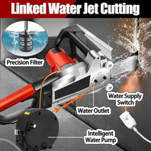 Electric Concrete Chain Saw with Water Fed Dust Suppression, Handheld Diamond Cutter for Concrete, Granite & Brick - 35CM Length, Perfect for Precision Cutting
