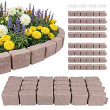 Generic Faux Stone Landscape Edging Decorative Stone-Look Garden Border with 24 Pieces Spikes 12pcs for DIY Outdoor Yard Landscaping