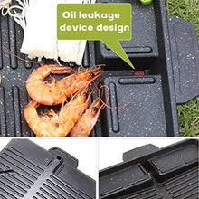 Portable BBQ Grill Pan Non-Stick Charcoal Plate Butane Gas Stove Cooker Party Picnic Terrace Beach Barbecue Tray