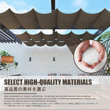HBOOMOEM Sliding Wave Shade，Wave Sunshade Net，U-Shaped Wave Retractable Sunshade，Retractable Wave Canopy Pergola Cover，Durable, Sun-Proof, Suitable for Roofs and Terraces.(W:2.5m/8.2ft*L:14m/46ft)