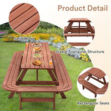 Zevemomo 14-16 Person Wood Picnic Table, Rectangular Top with Umbrella Hole