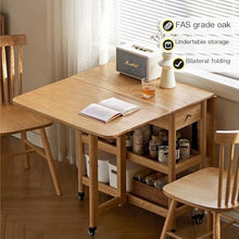 Coffee Table Solid Wood Dining Table Nordic Small Household Movable Folding Modern Simple Oak