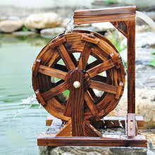 Water Wheel Fountain, Wooden Waterwheel Fountain, Outdoor Garden Water Fountain Decor, Waterfalls Floor-Standing Fountain, for Patio Backyard Porch Yard,35in