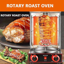 Commercial Meat Rotisserie,Electric Vertical Kebab Grill,Countertop Gas Grill Machine,Automatic Rotating Skewers Machine,Indoor Kebab Machine,Black-TripleKnob