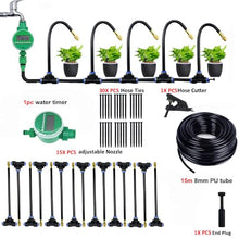 DIY Misting System for Lawn Garden Irrigation Adjustable Atomizing Sprayer/5-20M Kit Water Mister(DIY 15m with Timer)