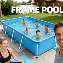 Rectangular Metal Frame Above Ground Swimming Pool, with Steel