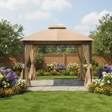 Garden Winds Reinforced RipLock 350 Replacement Canopy Top and Netting Set Compatible with Westbrook 10' x 12' Gazebo Model A101007903 - Beige