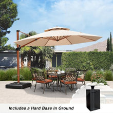 OROTLECT 13 FT Round Wood Pattern Cantilever Umbrella Umbrella With Base In Ground,Navy