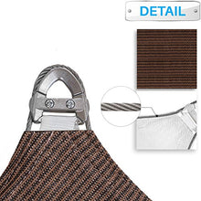 Patio Paradise 20' x 33' x 38.6' Triangle Super Ring Sun Shade Sail Brown, Large Shade Canopy Outdoor Heavy Duty Strengthen UV Block Fabric A-Ring Metal Spring Reinforcement - Customized