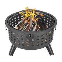 Outdoor Wood Burning Firepit,with Spark Screen Fireplace Poker Fire Pits,26-Inch BBQ Fire Bowl
