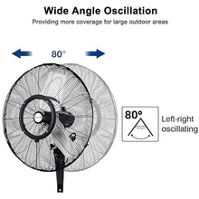 HCZKIUJ Wall Mount Oscillating Misting Fan with Remote, 3 Wind Modes & 15L Water Tank, Ideal for Cooling Industrial Spaces Like Shops and Garages (81cm/31.9in)