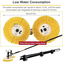 Solar Panel Cleaning Tool, Photovoltaic Panel Cleaning Tool, Double Head Automatic Solar Panel Cleaning Brush and Pole Kit, Window Cleaner Special Roof Water Brush (Mains+lithiumbatteryversion 3.5m)
