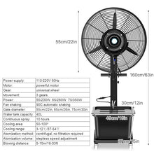 USZWBY Commercial Industrial Standing Misting Fan with 3 Cooling Speeds, Ideal for Patio, Pool, and Outdoor Cooling(55Cm/22In)