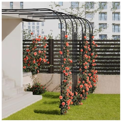 GZHERVICES Half Sided Arch Against The Wall Garden Arch Trellis for Climbing Plants Outdoor, Metal Garden Arch Arbor Trellis, Wedding Archway Decor for Lawn Patio Backyard(4.75x2.67x0.5m)