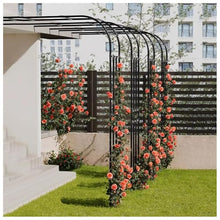 GZHERVICES Half Sided Arch Against The Wall Garden Arch Trellis for Climbing Plants Outdoor, Metal Garden Arch Arbor Trellis, Wedding Archway Decor for Lawn Patio Backyard(4.75x2.67x0.5m)