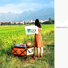 JIOLLGBBM Folding Garden Trolley Cart, Heavy-Duty Wagon, Multifunctional Portable Shopping Cart, 4-Wheel Pull Truck for Outdoor Camping, Beach, and Photography, Load Capacity: 60kg