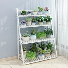 ZOCWJK Ladder Plant Stand 4Tier Wooden Planter Holder Flower Pot Display Shelf for Home Patio Lawn Garden Balcony Plant Stand Indoor,White-100cm