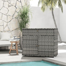 lafengyan Freestanding PE Rattan Storage Cabinet with Towel Rack and Drawer for Poolside, Hot Tub, Deck, or Bathroom Use