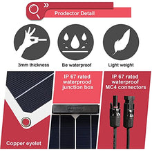 ISOLEI Portable Solar Chargers Flexible Solar Panels Kit,Monocrystalline Solar Panel Ultralight Ultra Thin Waterproof for Motorhomes, Campers, Boats