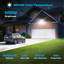 Viugreum 6 Pack 500W LED Flood Light, New Slim Design, IP67 Waterproof Outdoor Floodlights, 40000LM Daylight White (6000-6500K), Super Bright Security Work Lights Garage, Garden, Lawn and Yard