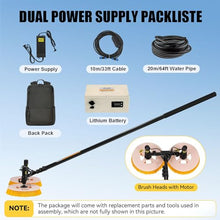 Commercial Solar Panel Cleaner Kit - 70cm Dual Brush Heads | 320RPM Dual Motor | Telescopic Pole (3.5/5.5/7.5m) | Auto Water Feed | Dual Power Supply | for Rooftop/Solar Farm/Power Plant,18ft(5.5m)