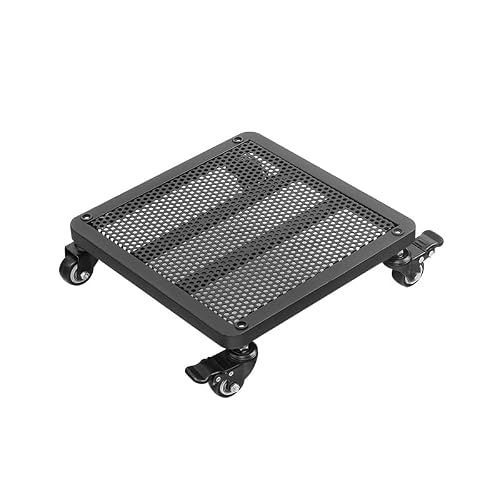 QUANGJN Square Iron Plant Pot Trolley with Brakes Large Plant Pot Mover Dolly On Wheels Garden Flower Pot Stand with Wheels Plant Pot Caddy for Outdoor Indoor Use Black 2,