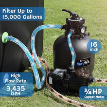 AIRTHEREAL 16" Sand Filter Pump with Timer for Above Ground Pool, Black