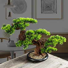 YXIANG56Q Fake Plants Artificial Bonsai Tree Pine Tree Potted Faux Bonsai Simulation Zen Garden Fake Plants for Home Office Desktop Decor, Height 17.72'' Bonsai Tree